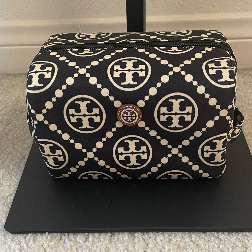 Tory Burch Black and White Cosmetic Bag